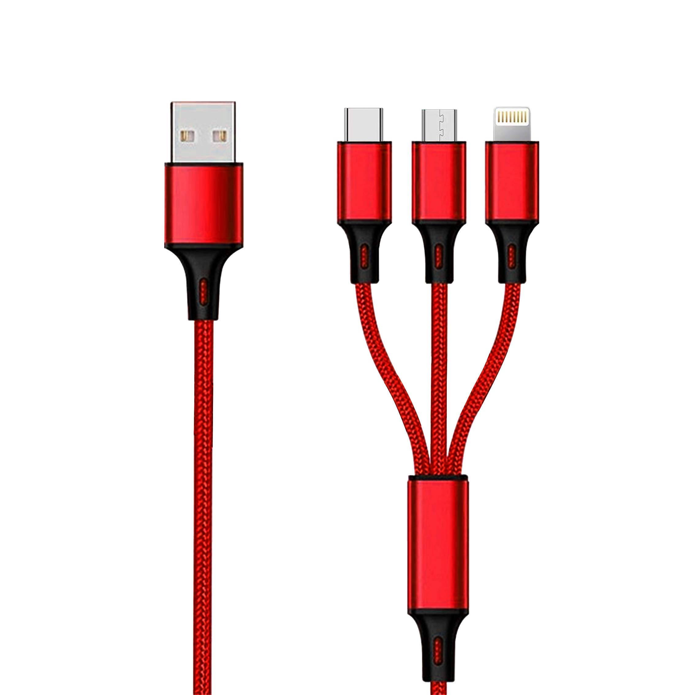 Fast USB Charging Cable Universal 3 in 1 Multi Function Cell Phone Cord Charger