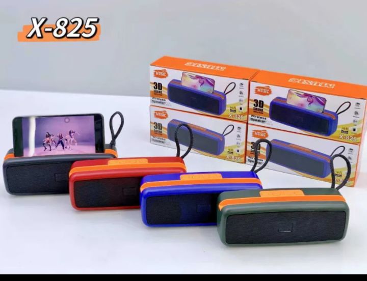 X-825 Portable Blue Tooth Speaker Column Stereo HiFi Heavy Bass Wireless Soundbar Subwoof Loudspeaker Supports TF USB FM Radio
