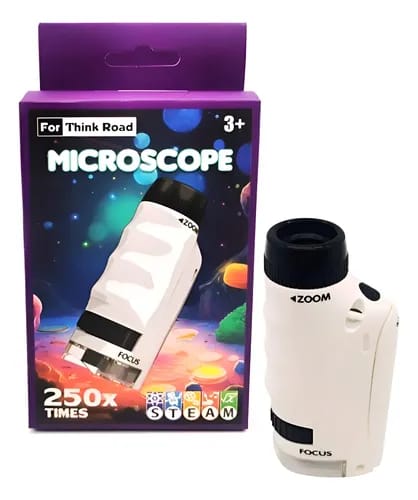 Pocket Microscope for Children, 50 x 250 x Portable