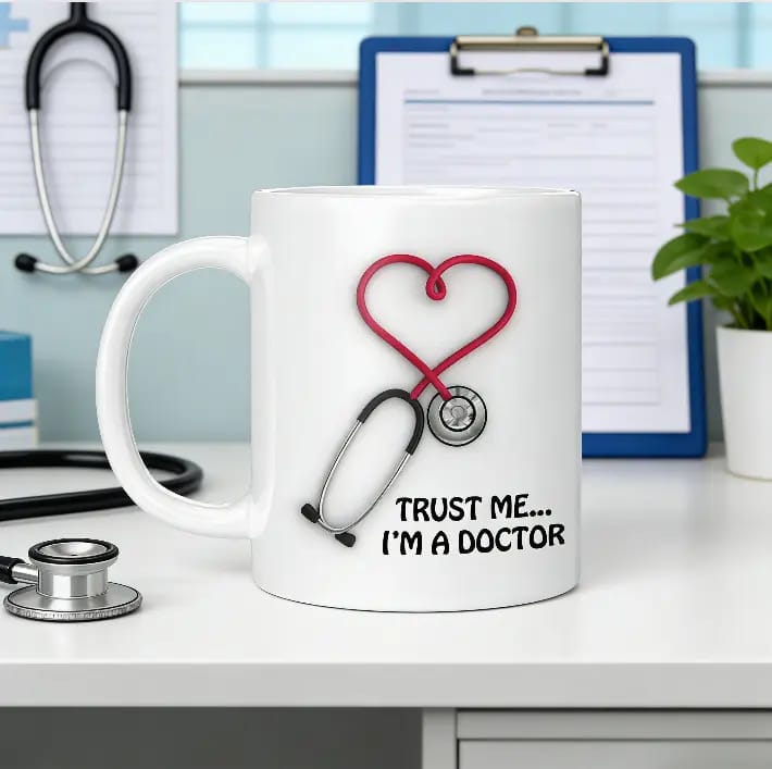 Doctor Ceramic Water Mug Coffee Milk Pottery Cup with Handle Breakfast Drinking Heat-Resistant Drinkware Home